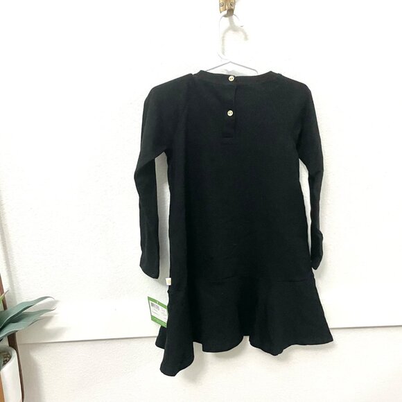 NWT Kate Spade Glamour Collage Black Long Sleeve Embroidered Dress Size 4 - Picture 4 of 4